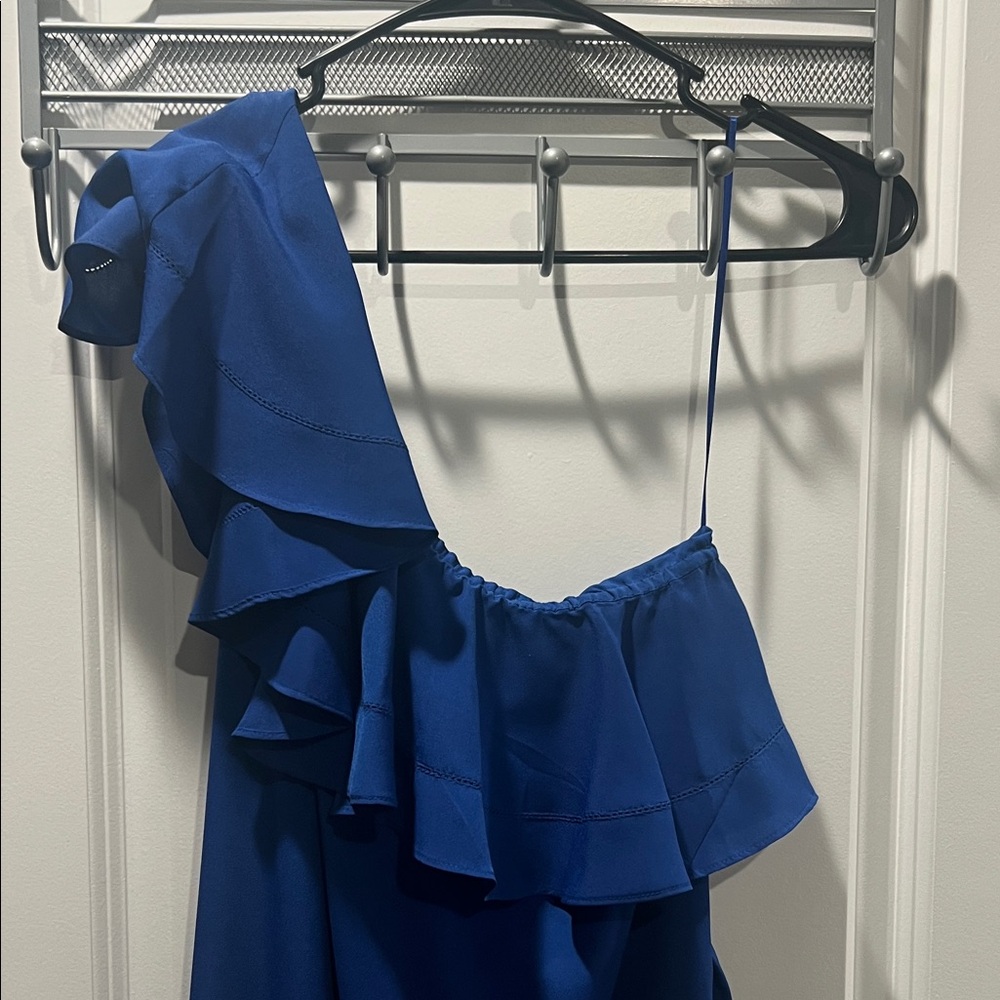 Banana Republic Blue One-Shoulder Maxi Dress